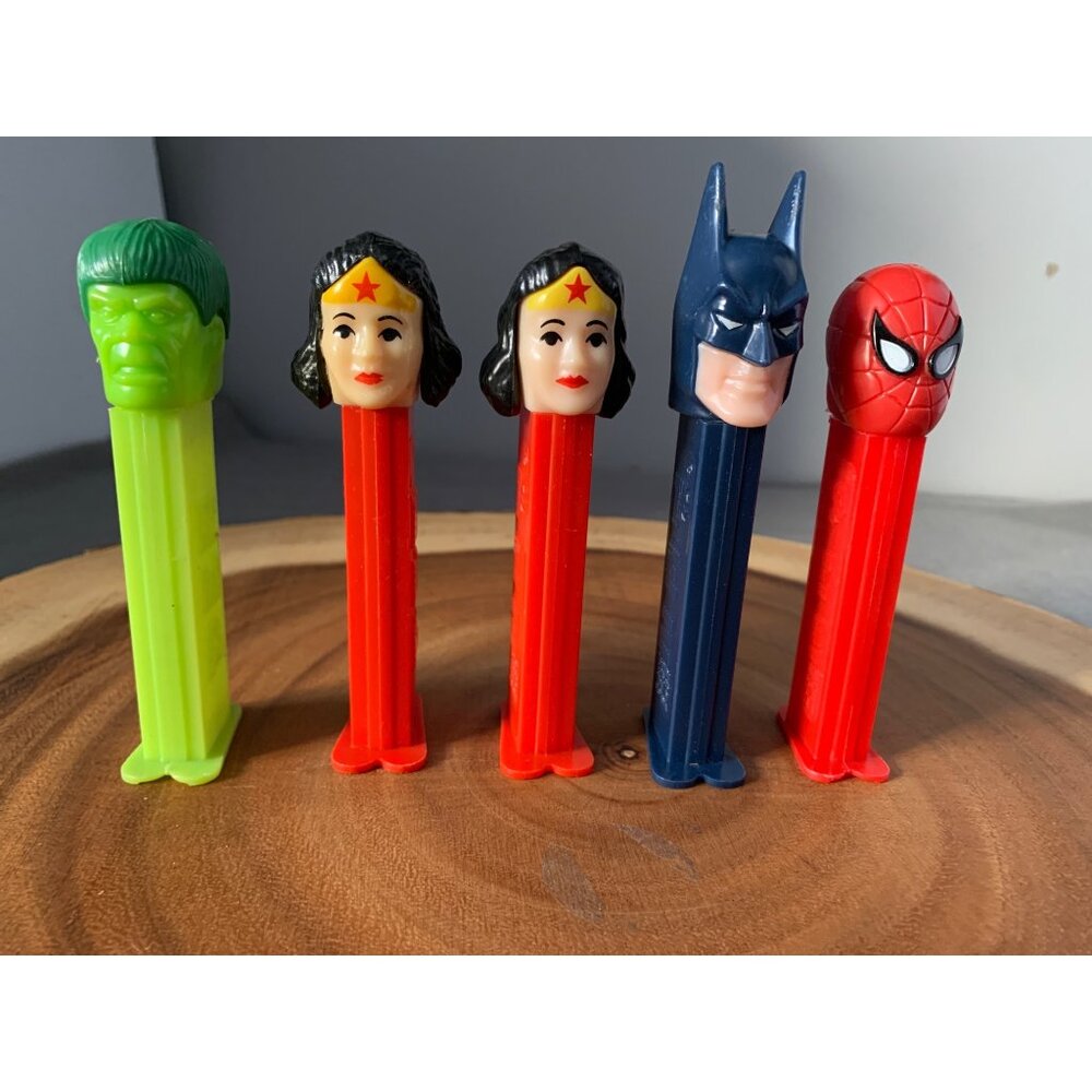 Vintage Superhero PEZ Dispensers Set of 5